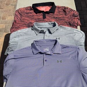 Under Armour Men’s lot of 3 assorted golf polo shirts size XL